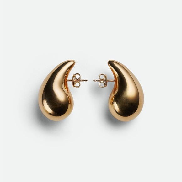 Bottega Earrings Chunky Teardrop Lightweight Nickel-Free Hypoallergenic - Picture 2 of 5